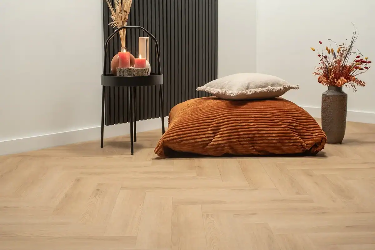 Floer Visgraat plak PVC – Natuur Eiken - Afbeelding 6